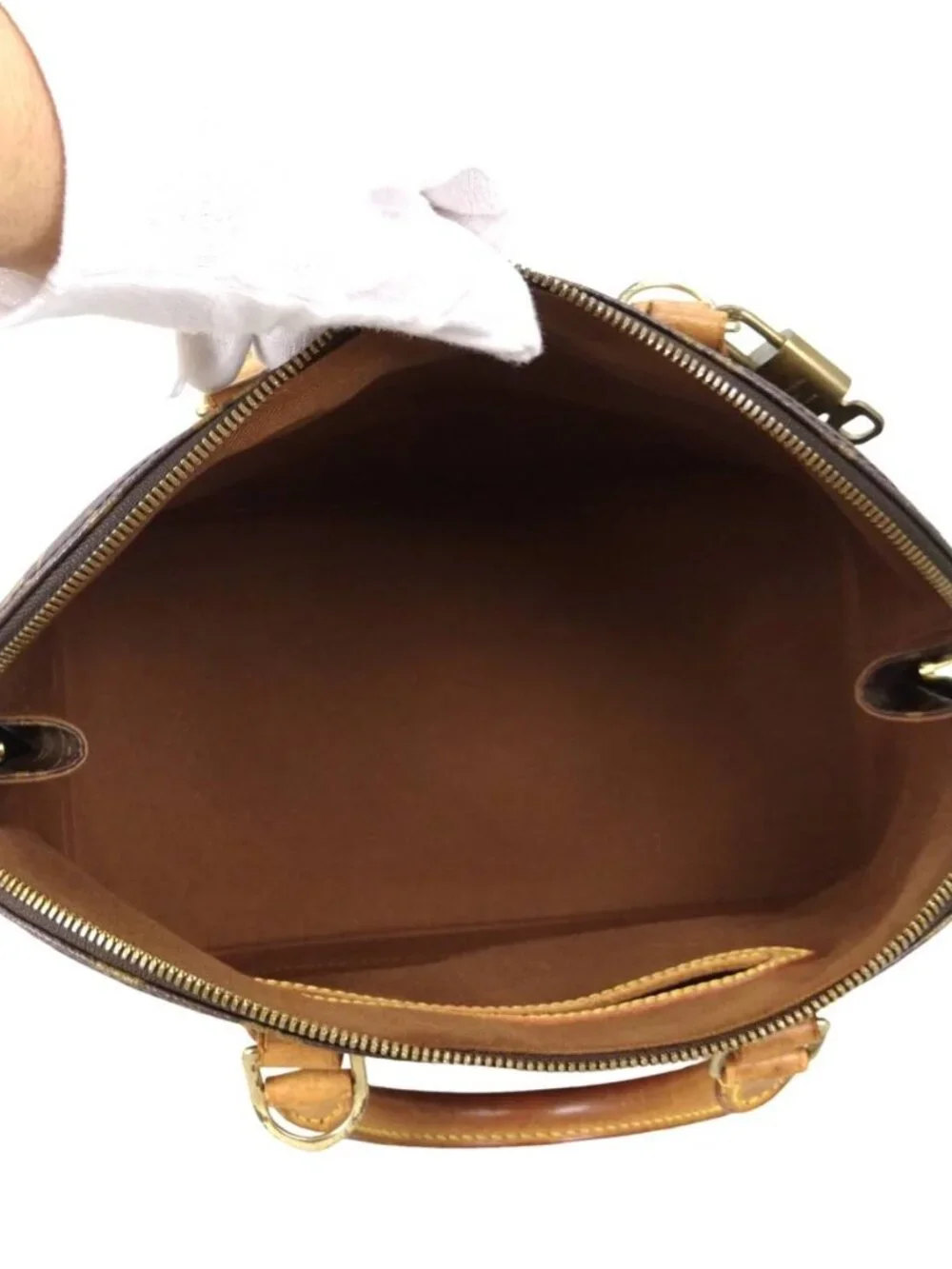 Louis Vuitton Alma PM Monogram Handbag Purse Brown Repaired Bottom BA0947